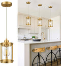 Brushed Gold Pendant Lights Kitchen Island - Modern Brass Mini Hanging
