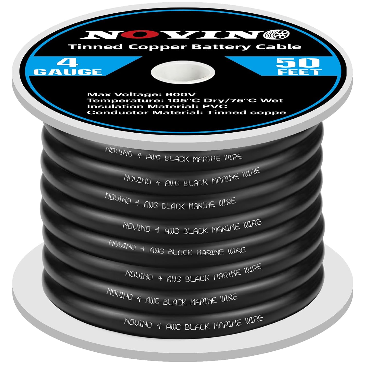 4 AWG Tinned Copper Marine Battery Cable for Boats and RVs