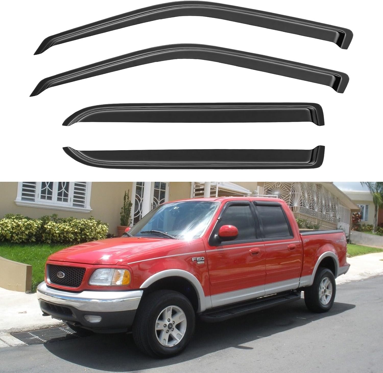 Window Visors Rain Guards for 2001 2003 Ford F150 SuperCrew