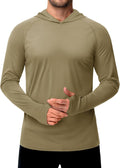 Men's UPF 50+ Rash Guard Long Sleeve Sun Hoodie - Lightweight