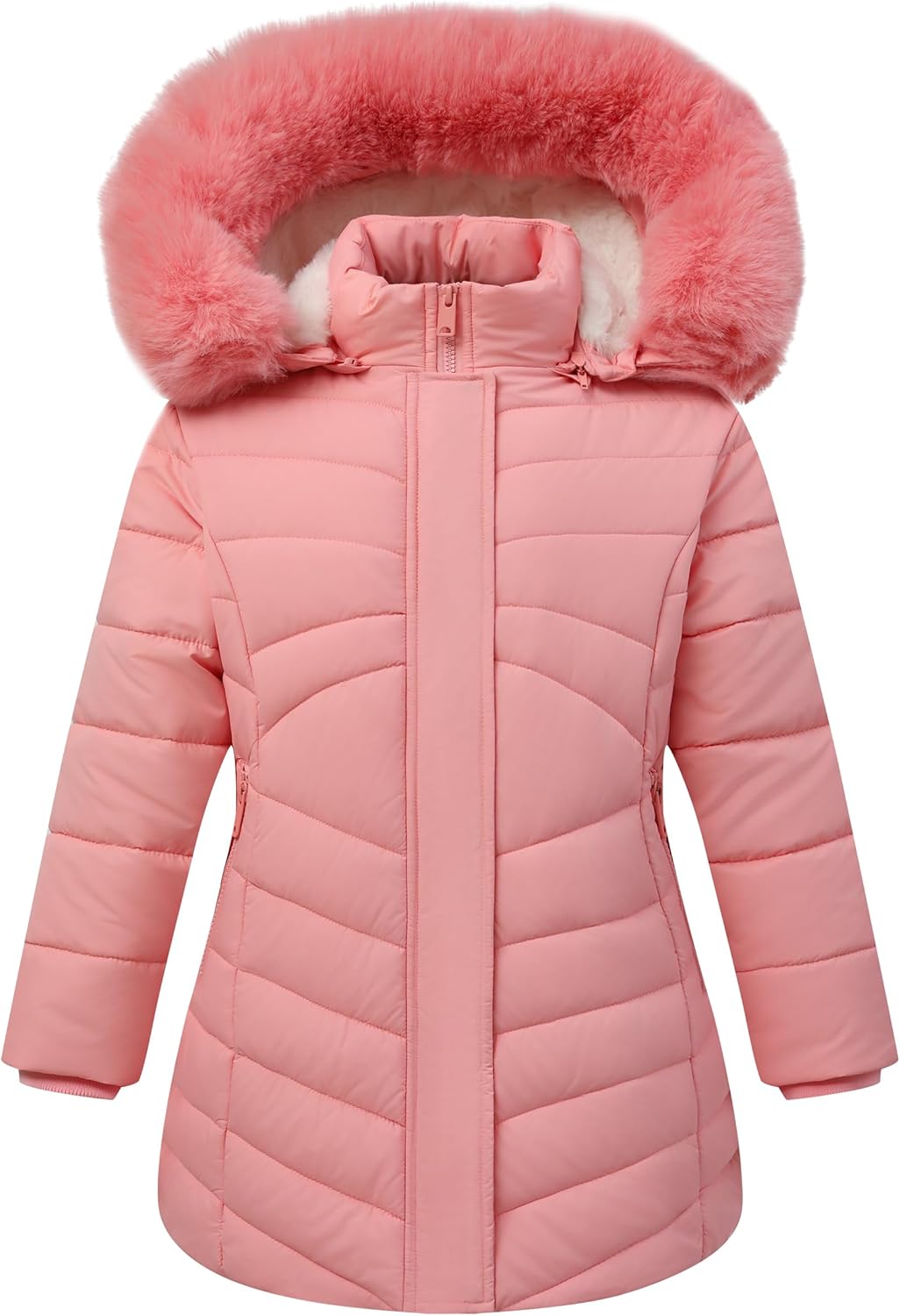 Girl's Winter Coat Hooded Long Parka for Kids' Warmth