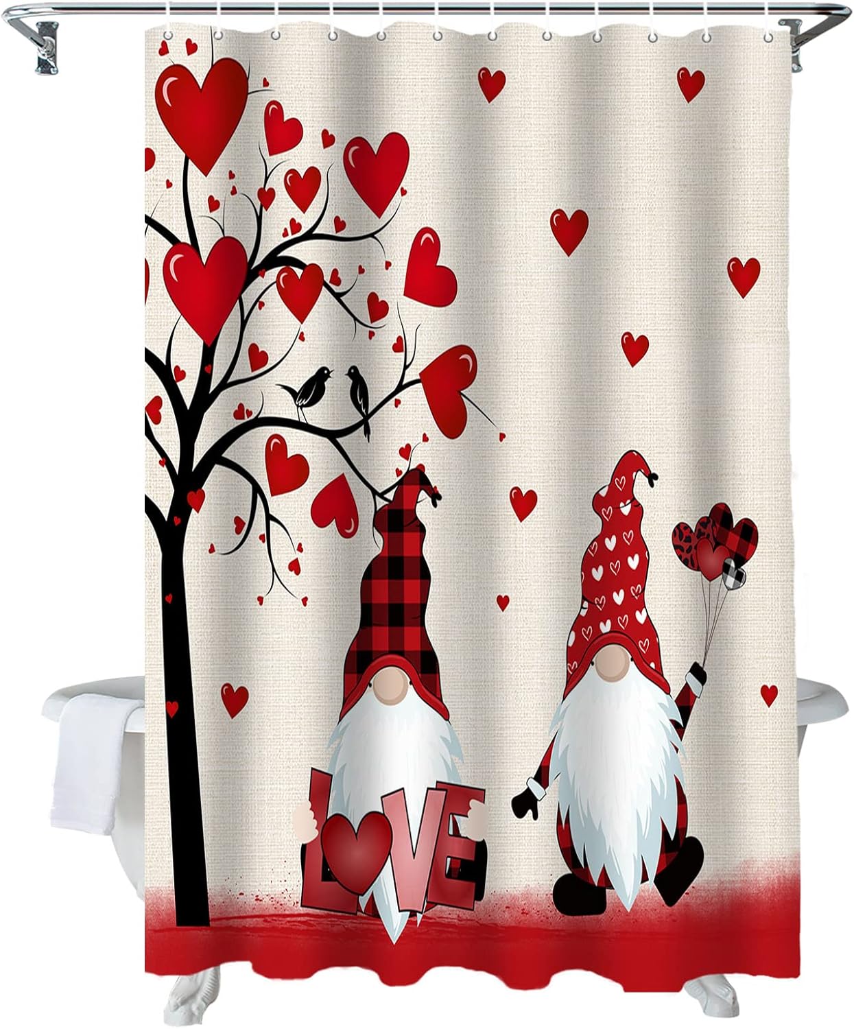 Love Birds Shower Curtain Set - Waterproof 72x72