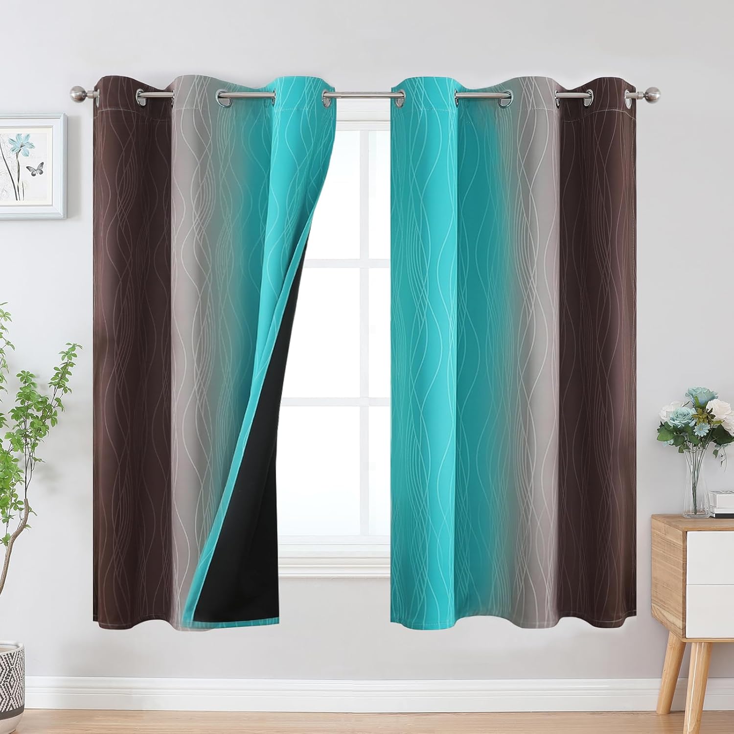 Ombre Blackout Curtains for Bedroom and Living Room Decor