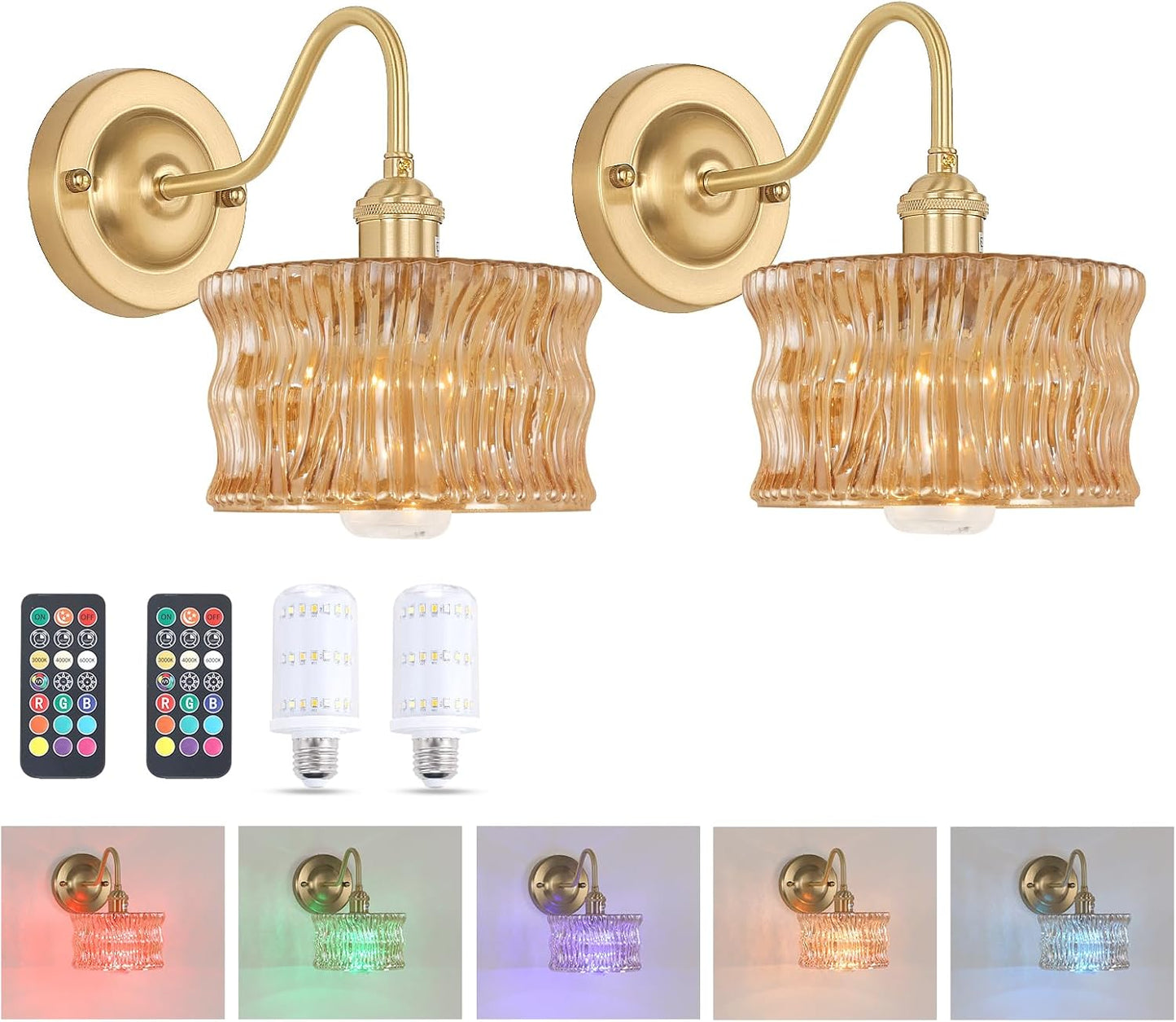 Battery Operated Wall Sconce Set of 2 with Vintage Charm