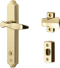 Storm Door Lever Set with Keyed Deadbolt - Bright Brass