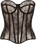 OVERBUST Mesh Corset Top for Women - 15 Steel Boned Support