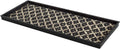 Coir-Insert Rubber Boot Tray Fits 3 Pair - Black and Ivory