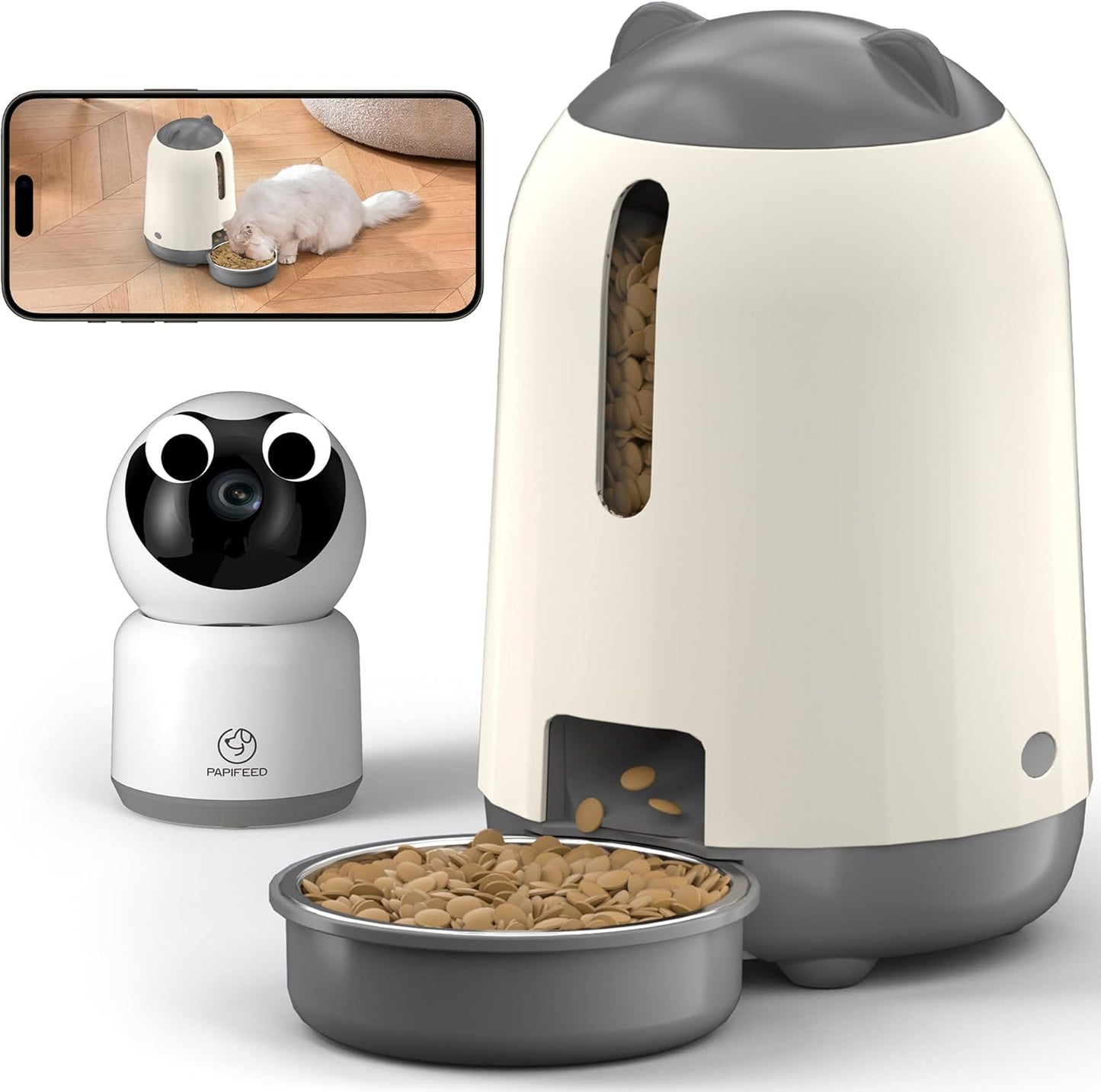 Smart WiFi Cat Feeder with Camera - 1080P HD Video & Night Vision