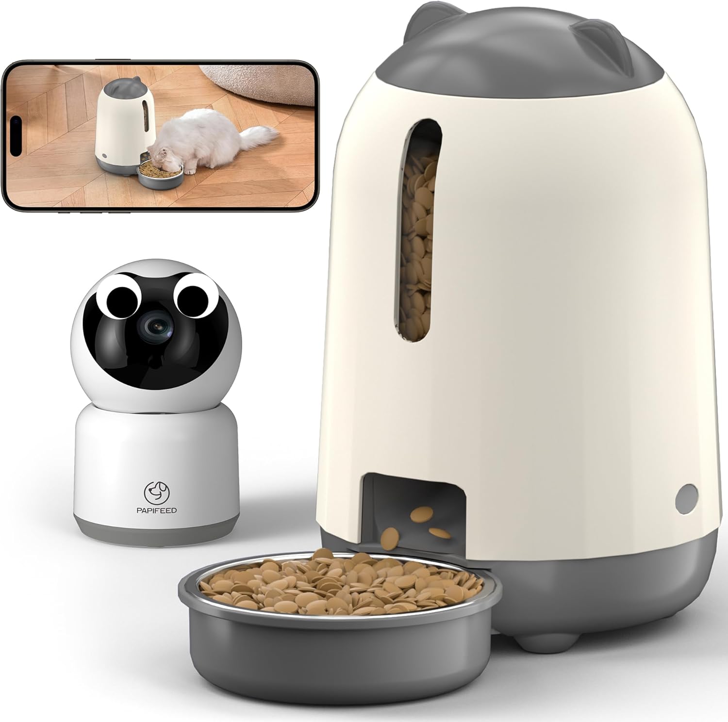 Smart WiFi Cat Feeder with Camera - 1080P HD Video & Night Vision
