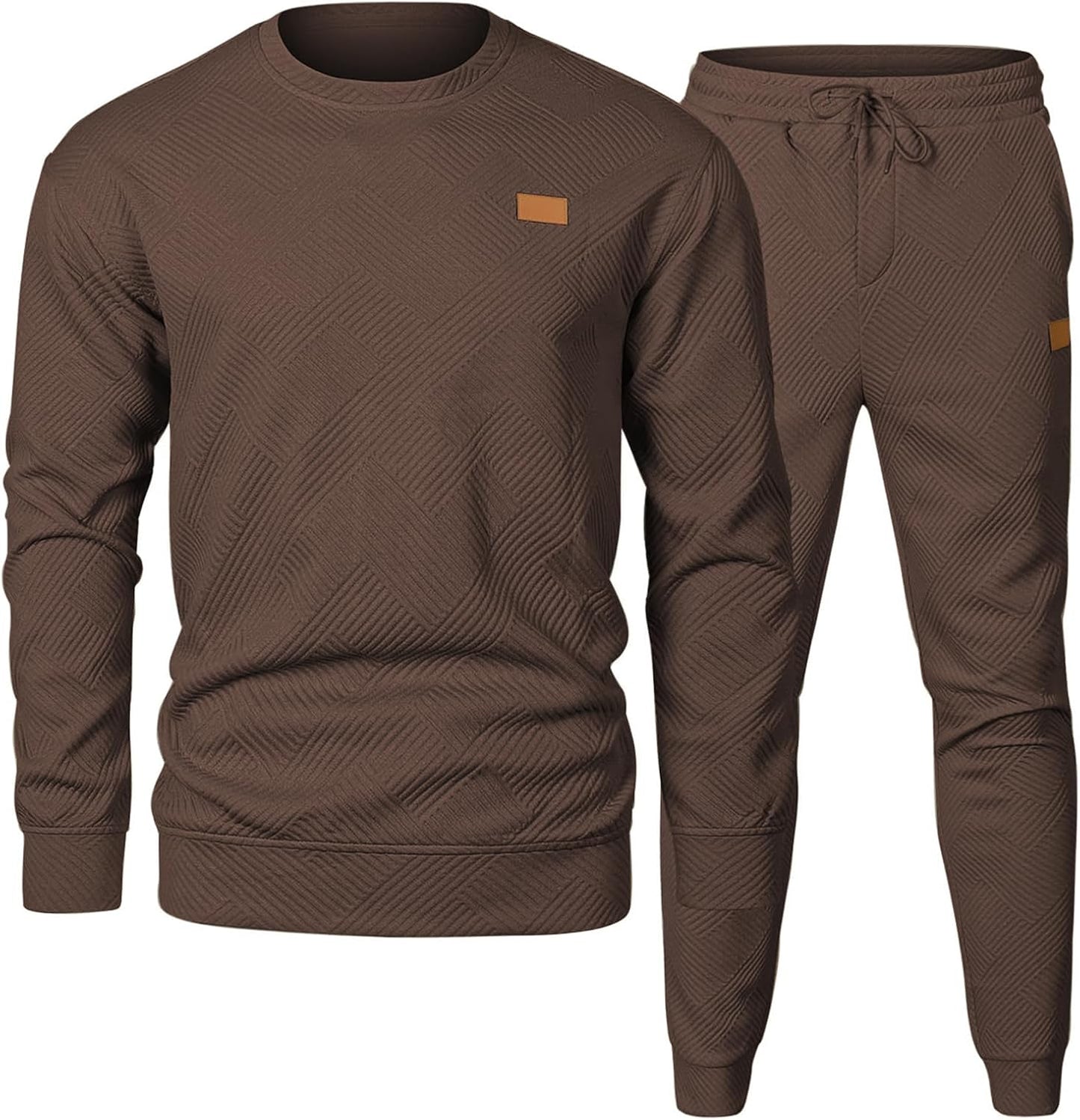 JMIERR Mens 2 Piece Outfits Knit Jacquard Tracksuit Set