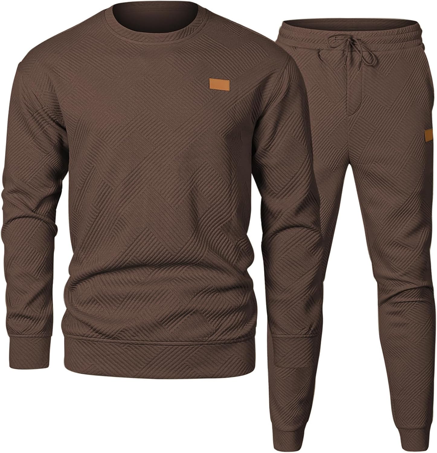 JMIERR Mens 2 Piece Outfits Knit Jacquard Tracksuit Set