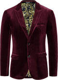 Velvet Blazer for Men Two Button Sport Coat - Classic Dinner Jacket