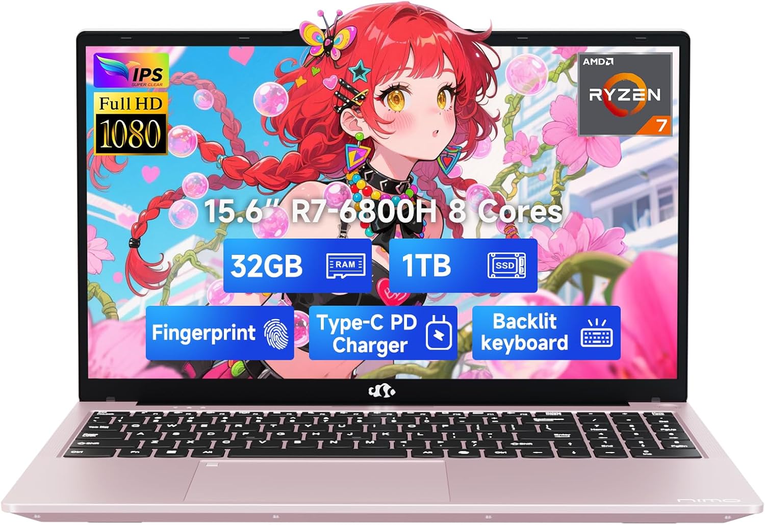 NIMO 15.6 FHD Gaming Laptop with Ryzen 7 and 32GB RAM