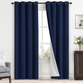 Yakamok Navy Blue 100% Blackout Curtains 84 in - Thermal Insulated