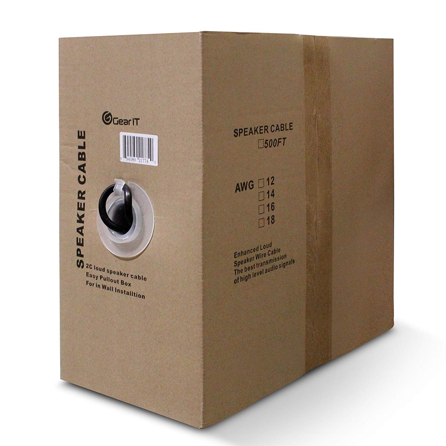GearIT 14/2 Speaker Wire - 500ft Outdoor/In-Wall CL3 Rated