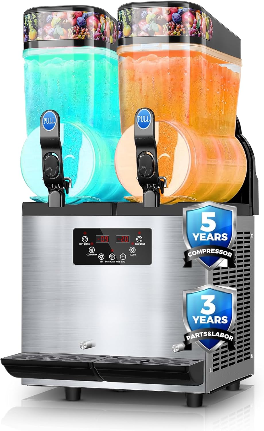 FOHERE 6.5Gal Margarita Machine, 2-Flavor Slushy Maker