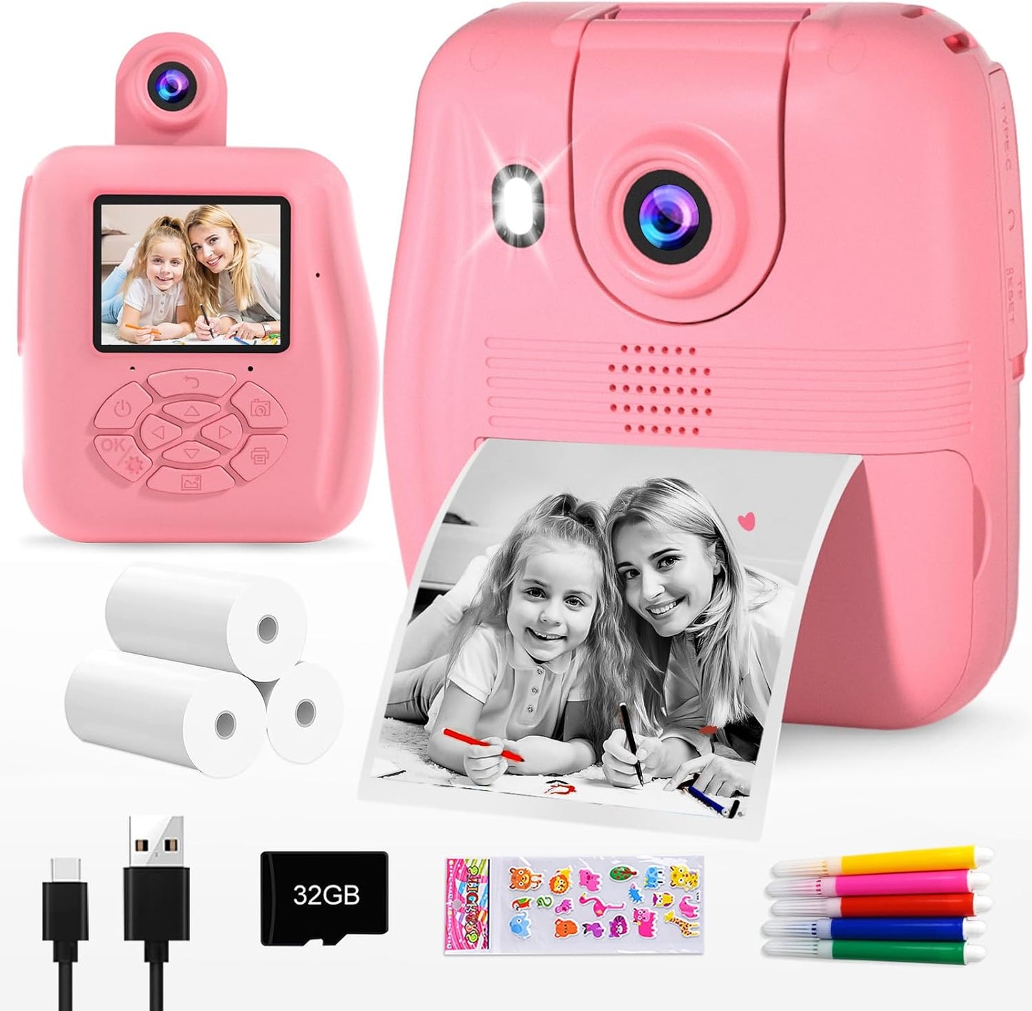 GKTZ Kids Camera Instant Print - Fun and Creative Photography Toy