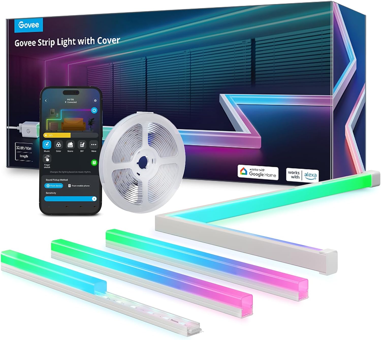Govee RGBIC LED Strip Lights 32.8ft for Smart Home Lighting