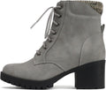 Soda Chunky Heel Combat Ankle Boot Lace up w/Side Zipper - Stylish