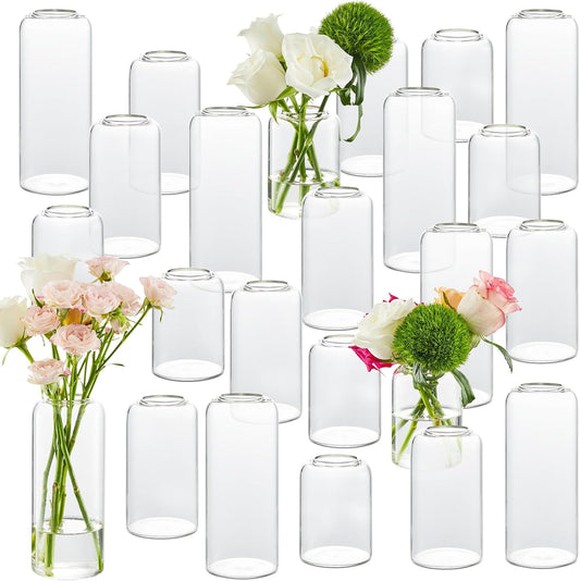 Glass Bud Vases Set of 24 for Beautiful Flower Arrangements