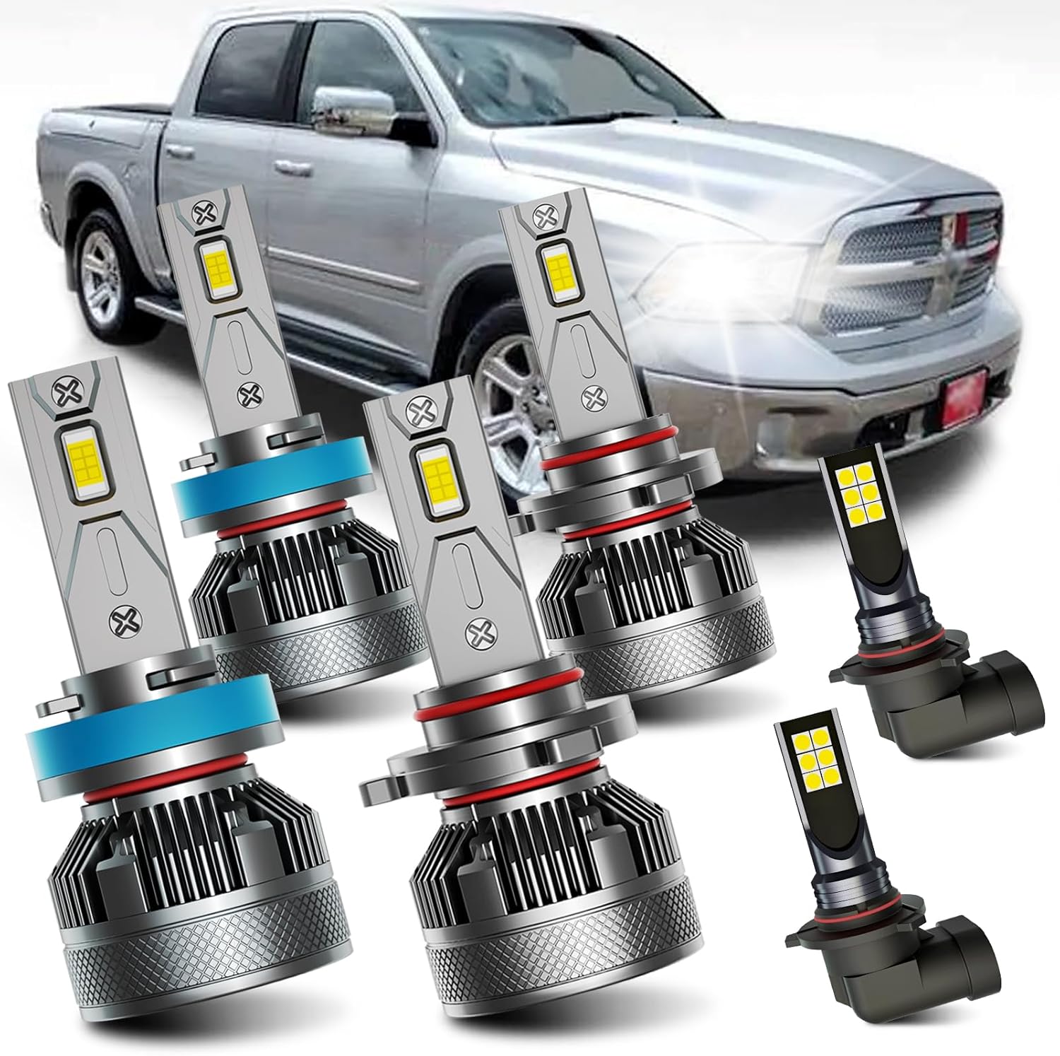 AWALITED High Low Beam Fog Lights Bulbs Combo for Dodge Ram