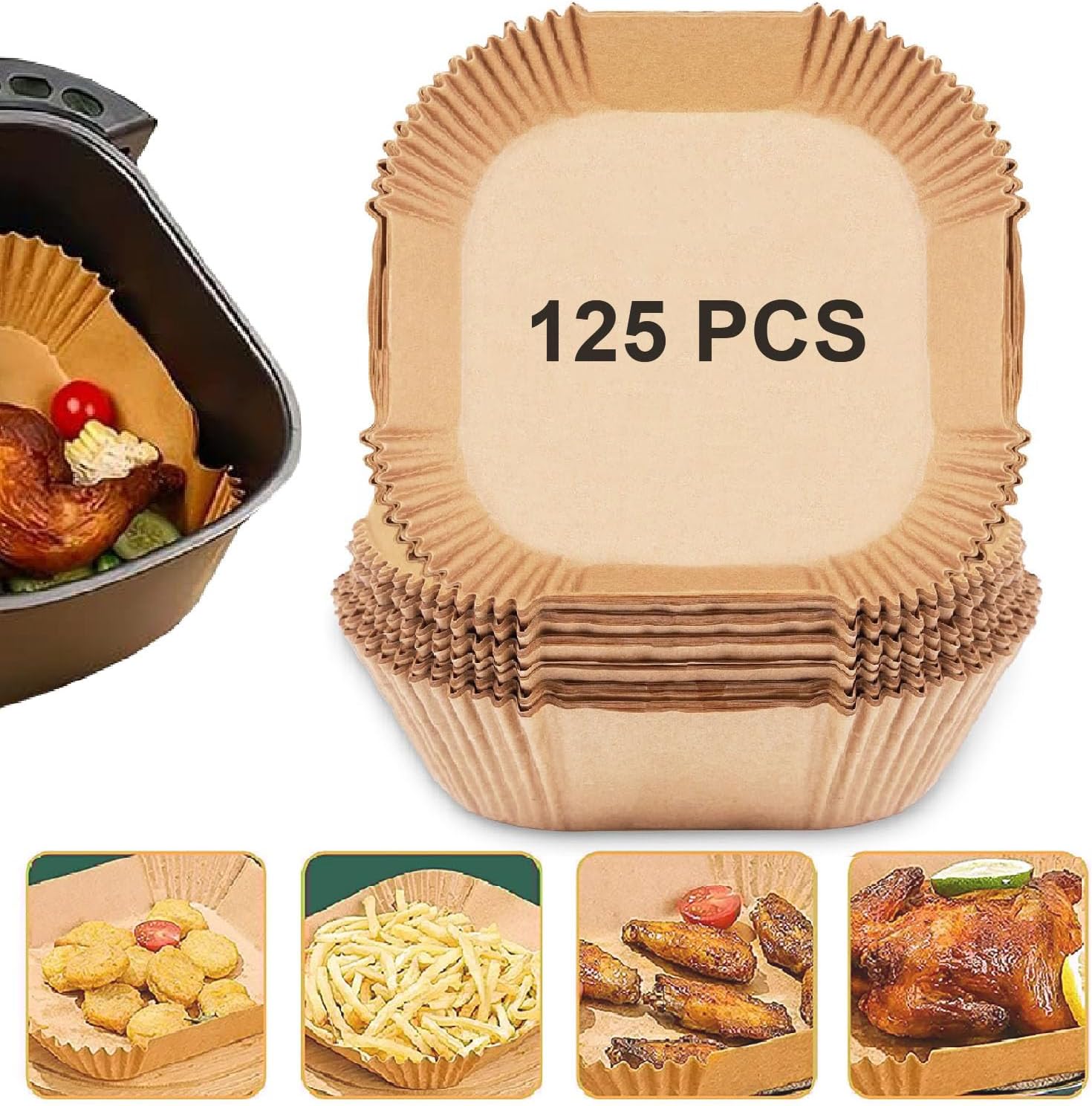 TOGOO Air Fryer Liners - Non-stick & Oil-proof Parchment