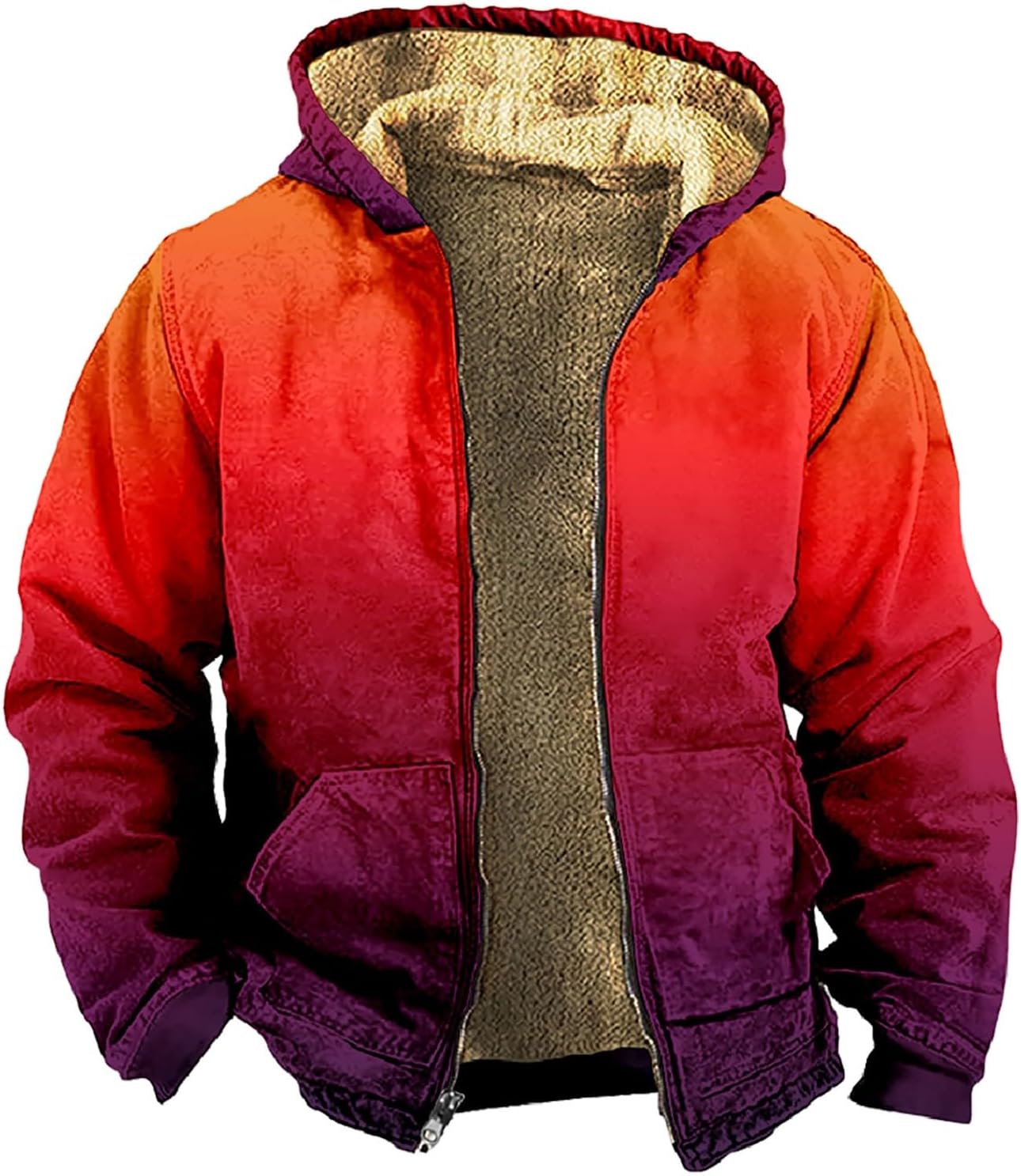 Men's Sherpa Lined Warm Hoodie - Plus Size