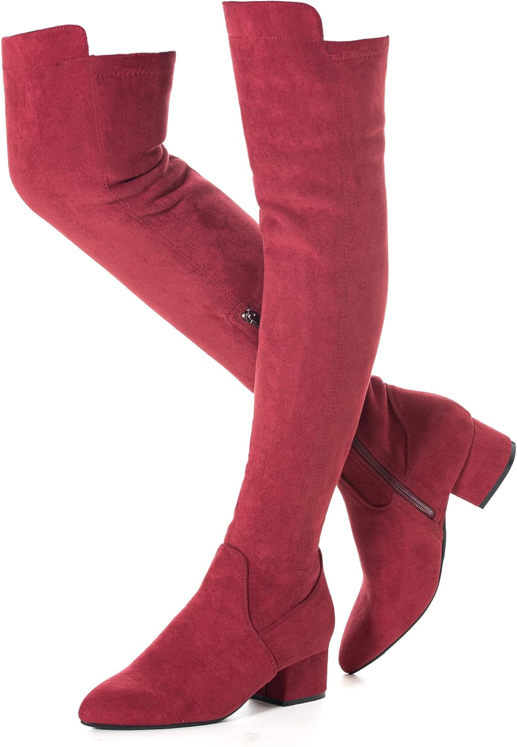 Stylish Ruby Red Over-the-Knee Boots for Women by Mtzyoa