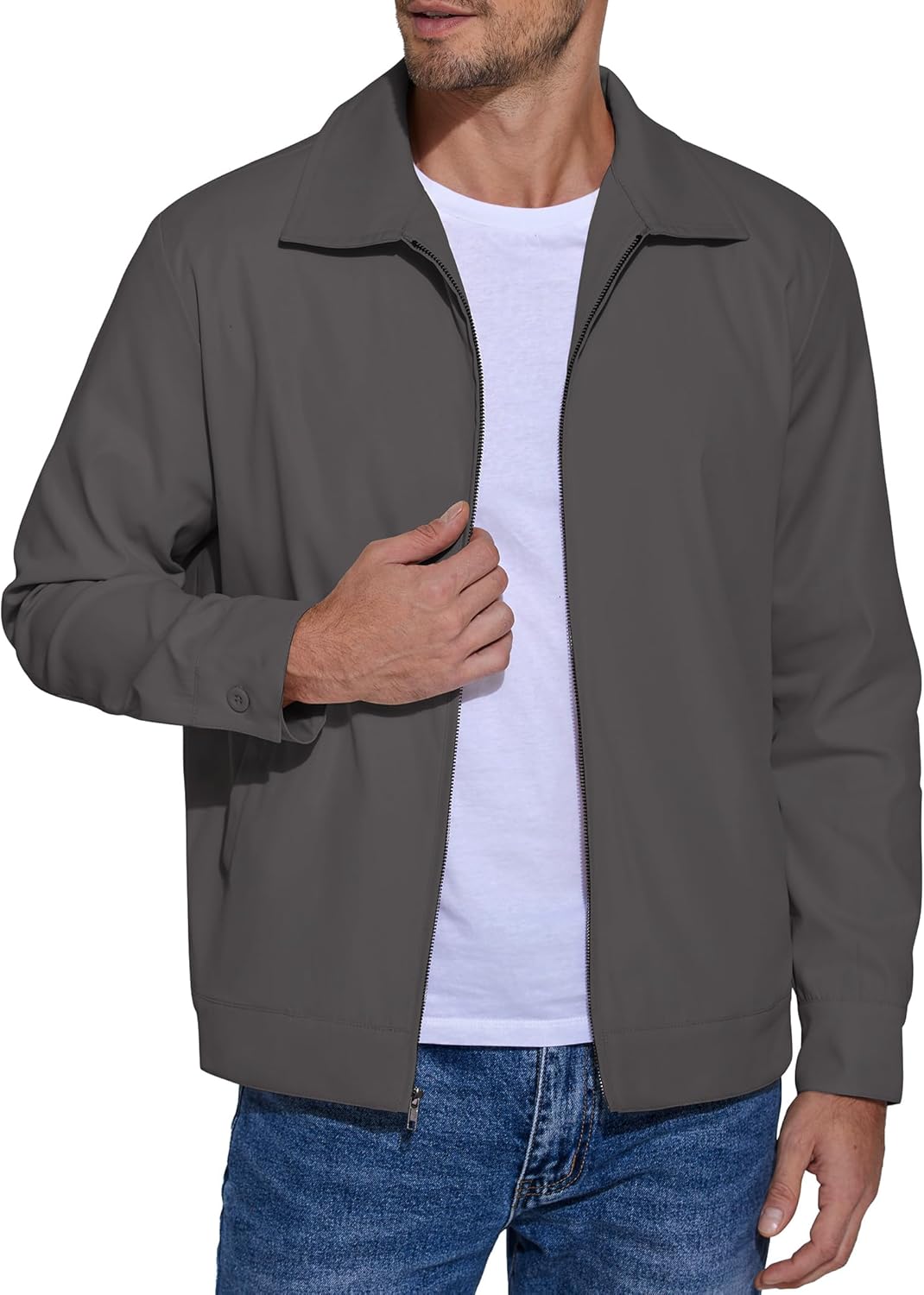 COOFANDY Men's Lightweight Zip Up Jacket for Casual Style