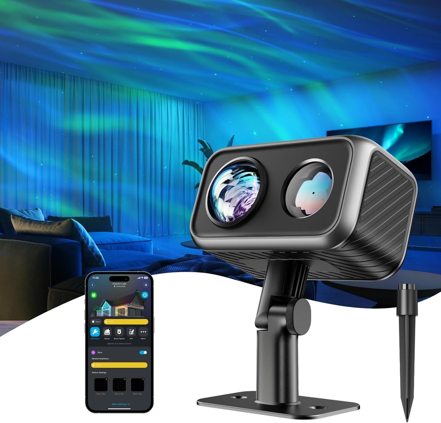 Govee Outdoor Laser & Star Projector: 16 RGB Patterns, Works with Alexa