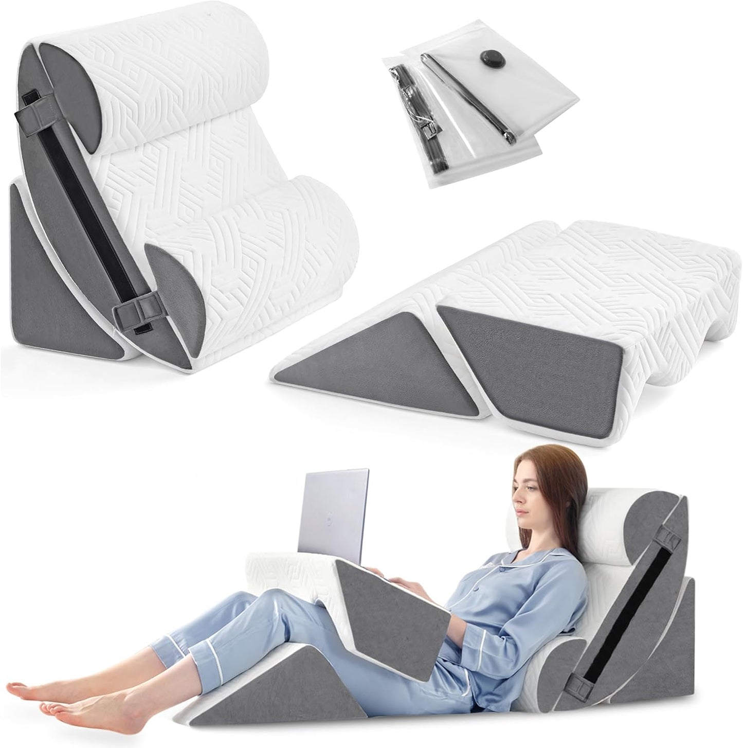 Orthopedic Bed Wedge Pillow Set for Pain Relief and Comfort