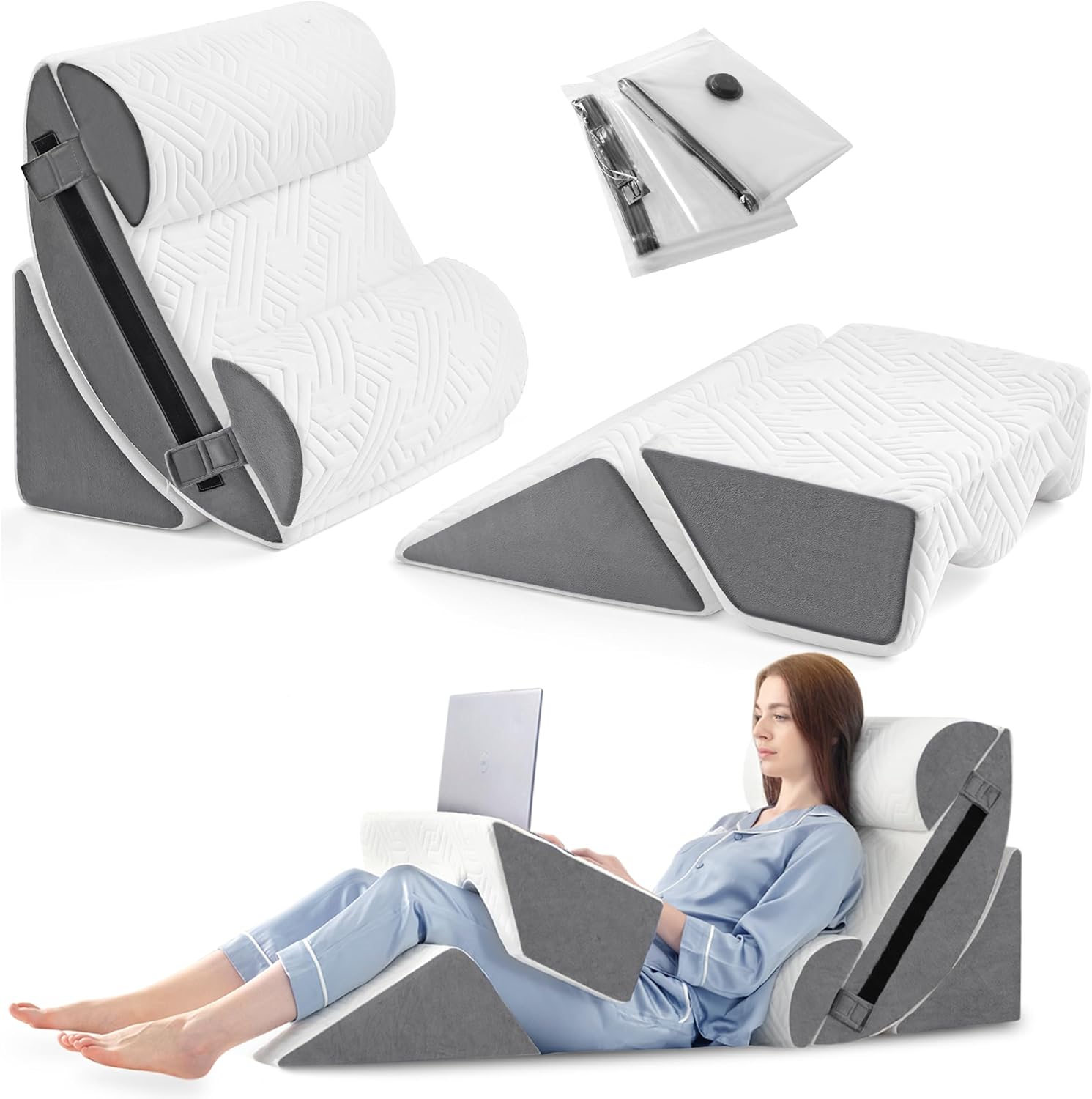 Orthopedic Bed Wedge Pillow Set for Pain Relief and Comfort