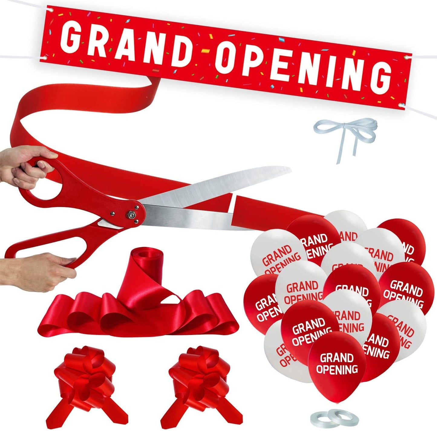 Grand Opening Red Ribbon Cutting Ceremony Kit with Scissors