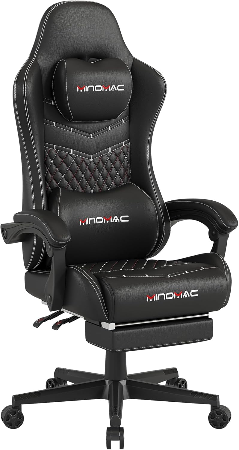 MINOMAC Gaming Chair: Ergonomic Design, 400 lb Capacity