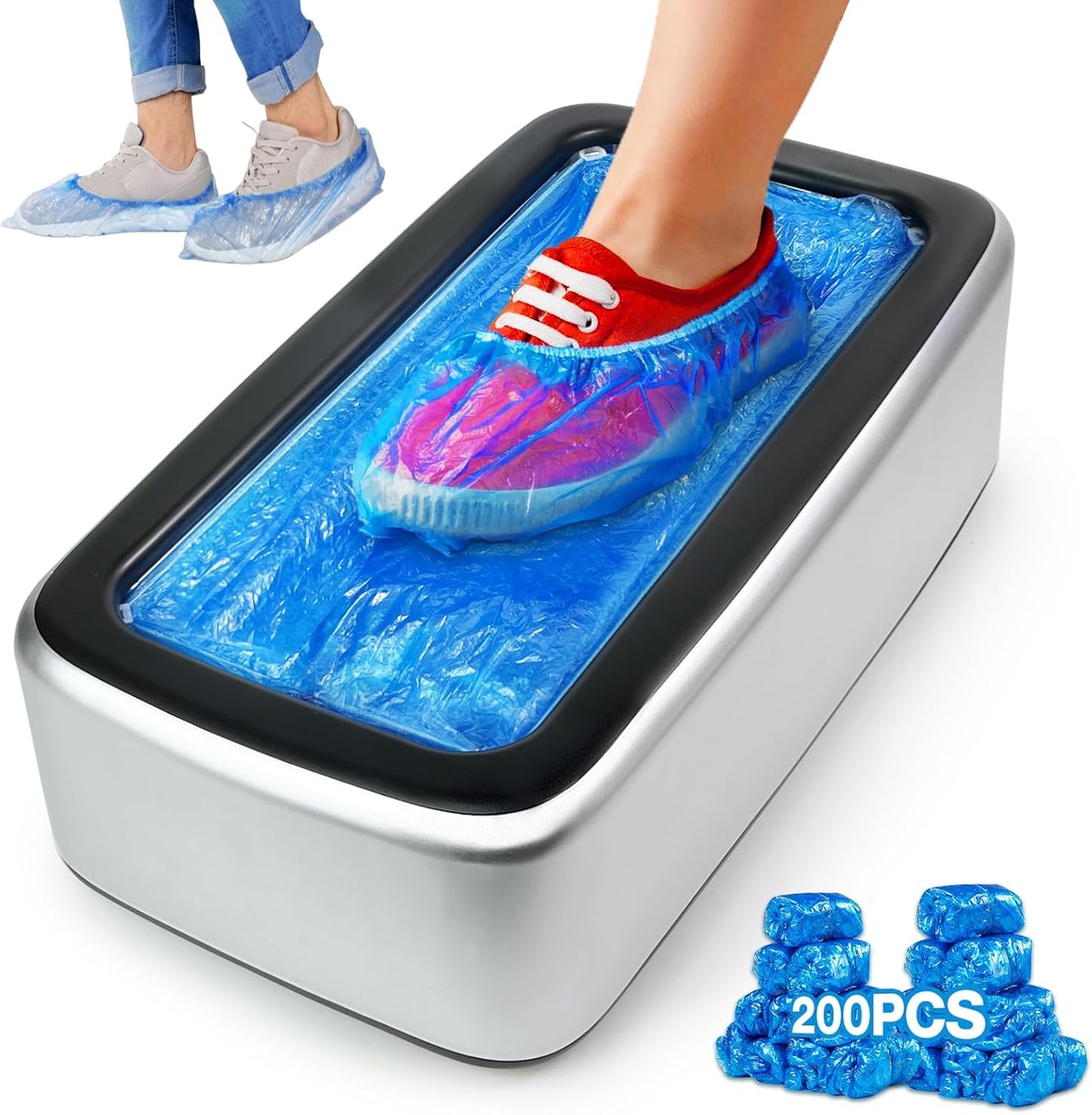 Automatic Shoe Covers Dispenser with 200pcs Non Slip Covers