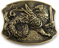 Semargl solid brass belt buckle - Mythical winged lion Simargl buckle