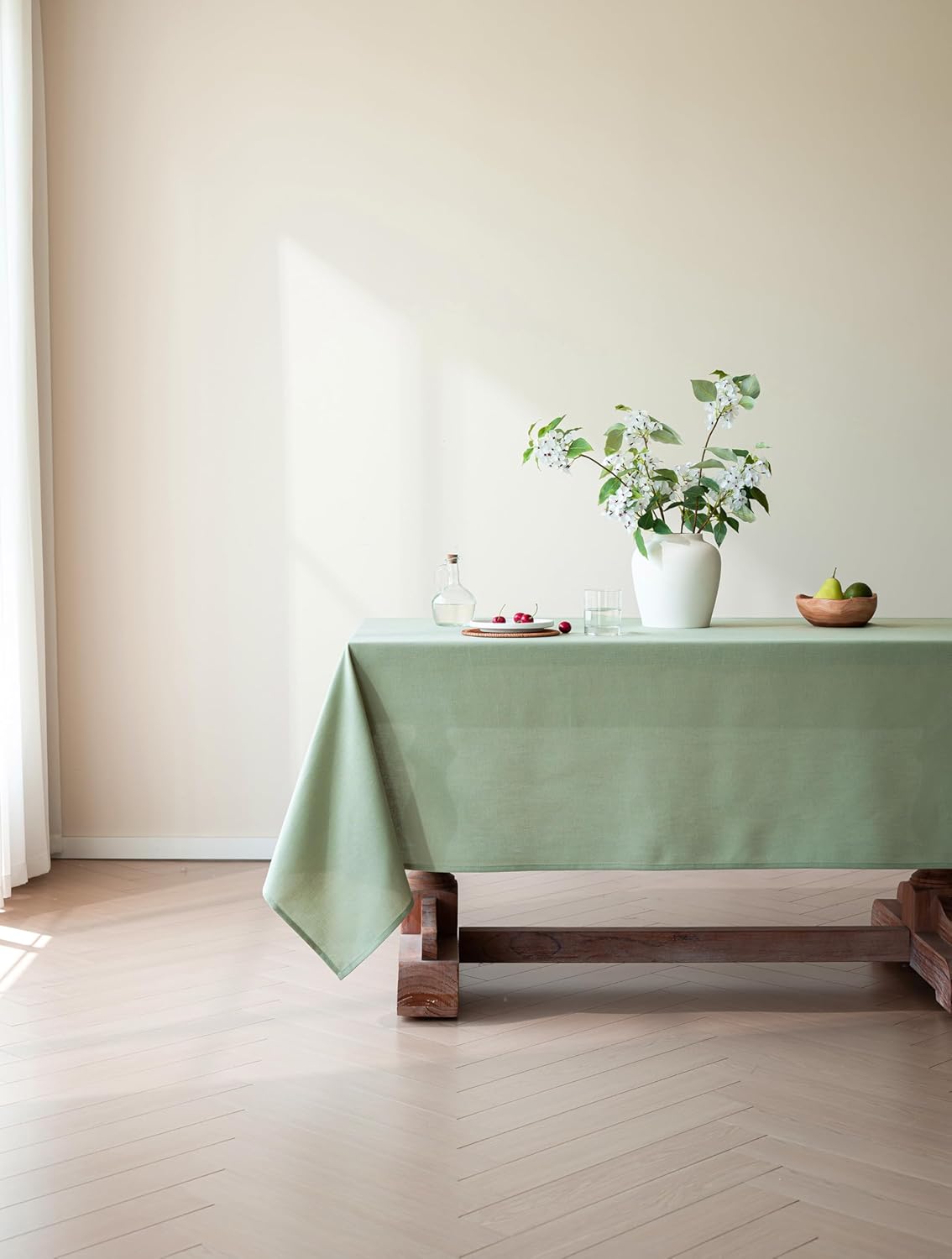 Sage Green Linen Table Cloths for Elegant Dining Spaces