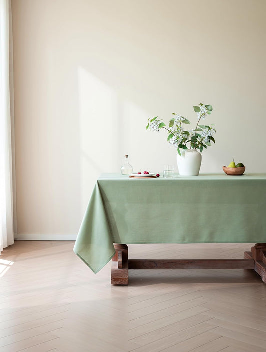 Sage Green Linen Table Cloths for Elegant Dining Spaces