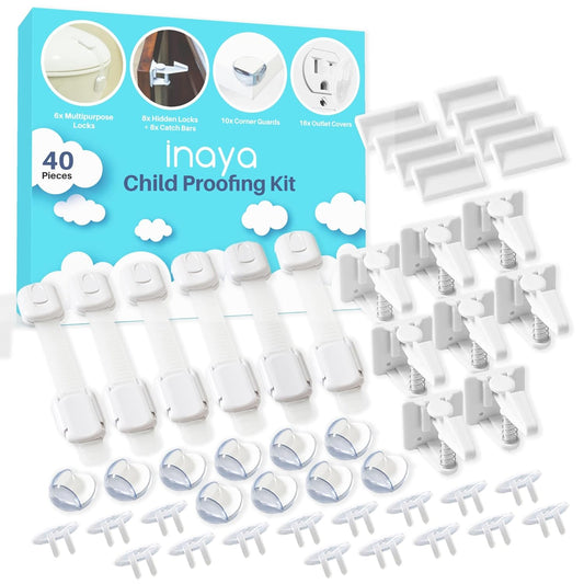 Inaya Child Safety Kit - Hidden Locks & Corner Guards - Keep Your Child Safe!