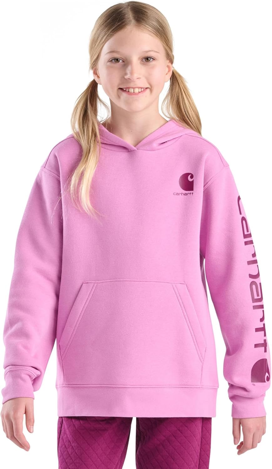 Carhartt Girls' Hooded Pullover Sweatshirt for Comfort and Style