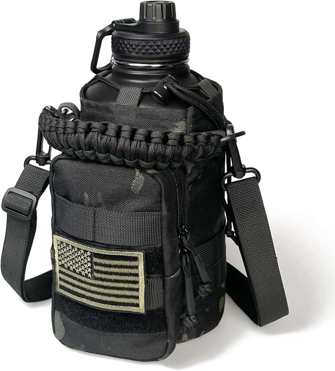 Half Gallon Water Bottle with Sleeve - Insulated 64 Oz Jug