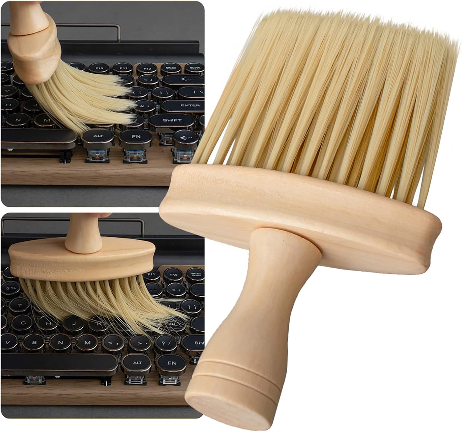 Wooden Anti-Static Keyboard Brush - Clean with Ease!