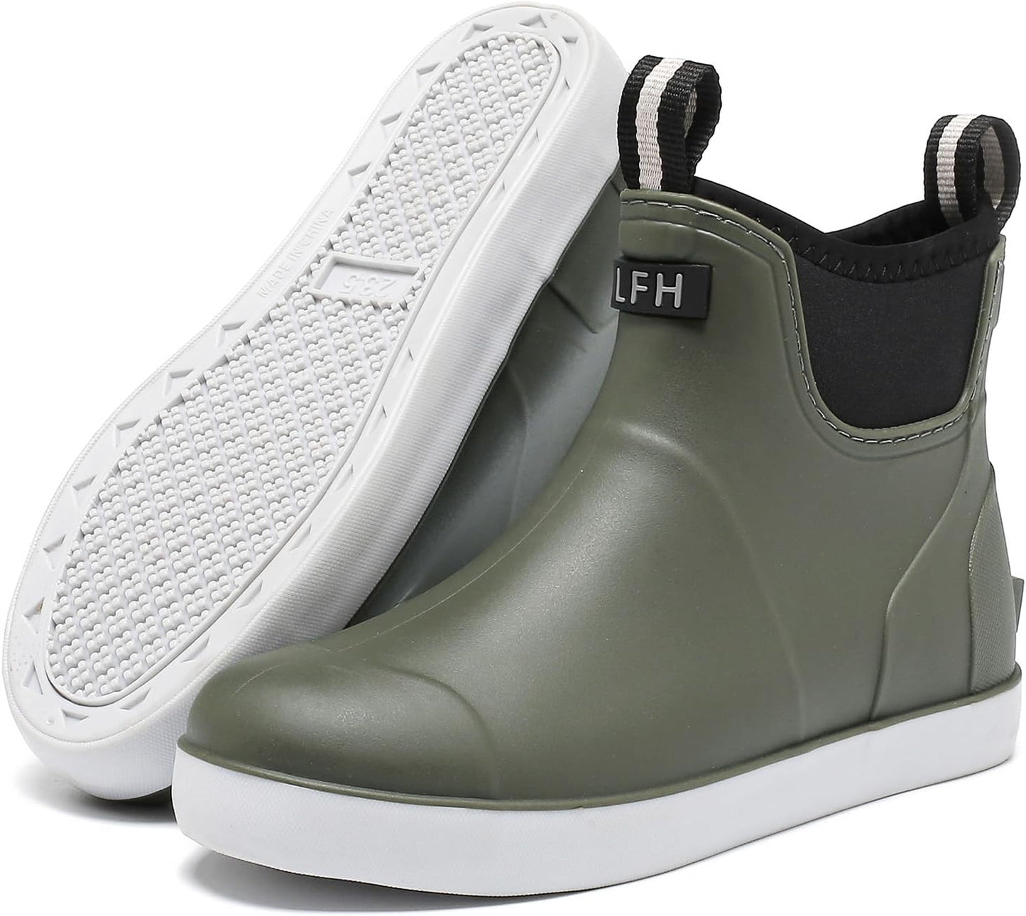 Women's Deck Boots - Waterproof Ankle Rain Boots for Outdoors