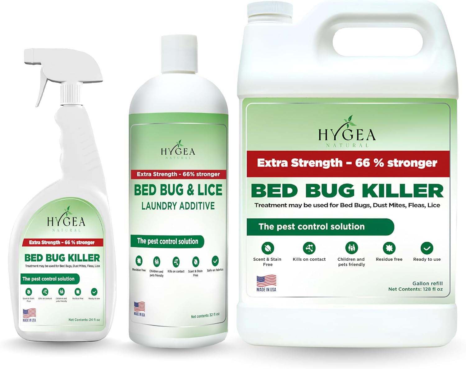 Hygea Natural Extra Strength Bed Bug & Lice Elimination Trio