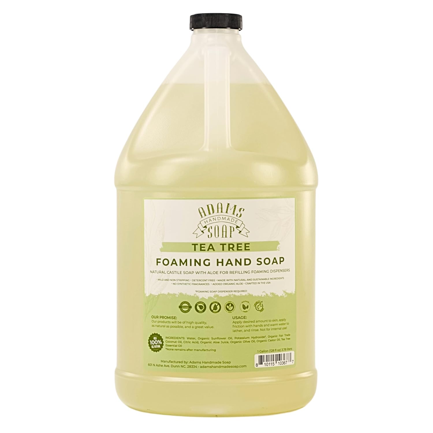 Adams Handmade Soap Liquid Foaming Soap - Tea Tree 1 Gal Eco-Friendly
