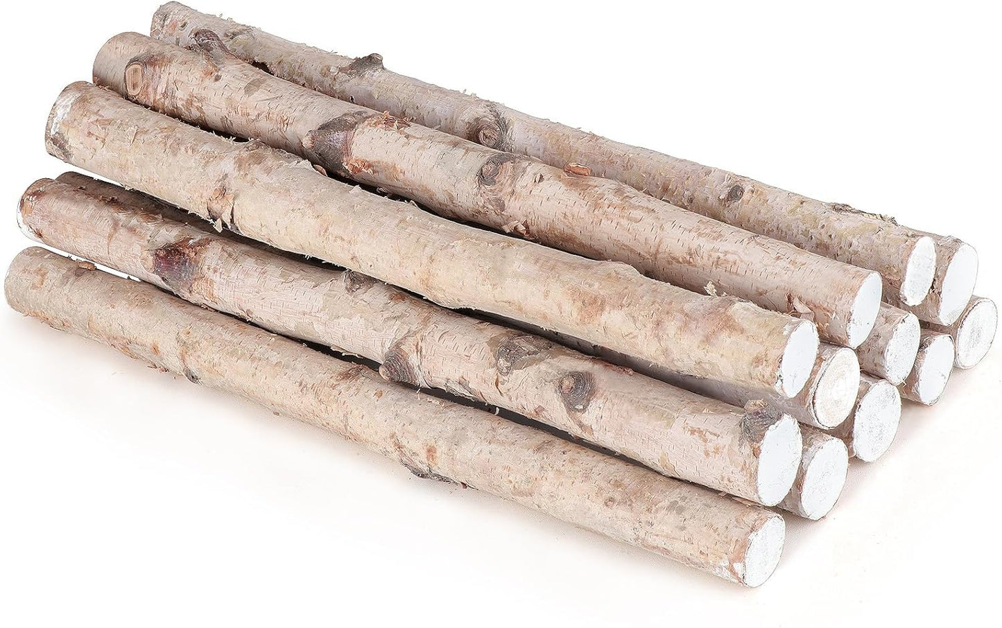 12 Pack Birch Logs for Fireplace Decor and DIY Crafts