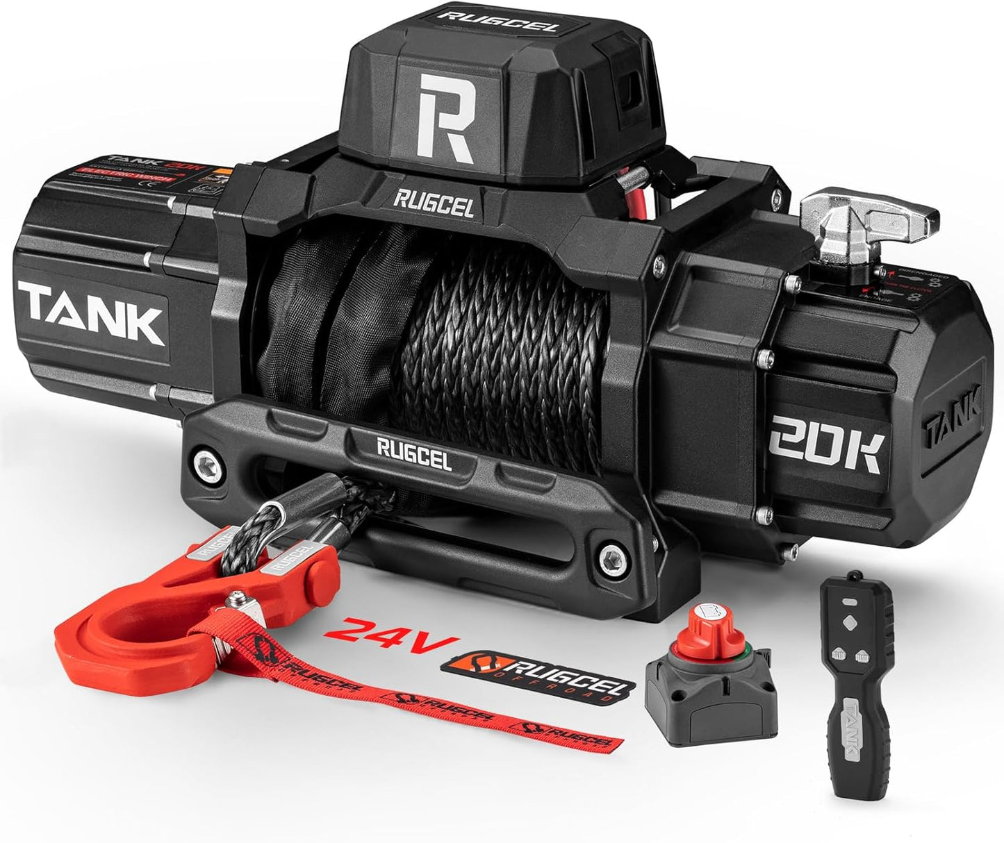 RUGCEL WINCH 20000lb 24V Waterproof Electric Truck Winch