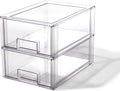 BINO Clear Stackable Storage Drawers Large 2 Pack - Space Saving