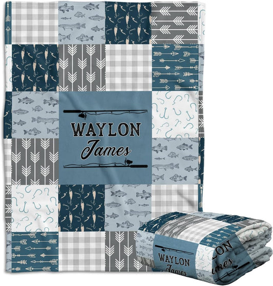 Personalized Fishing Baby Blanket