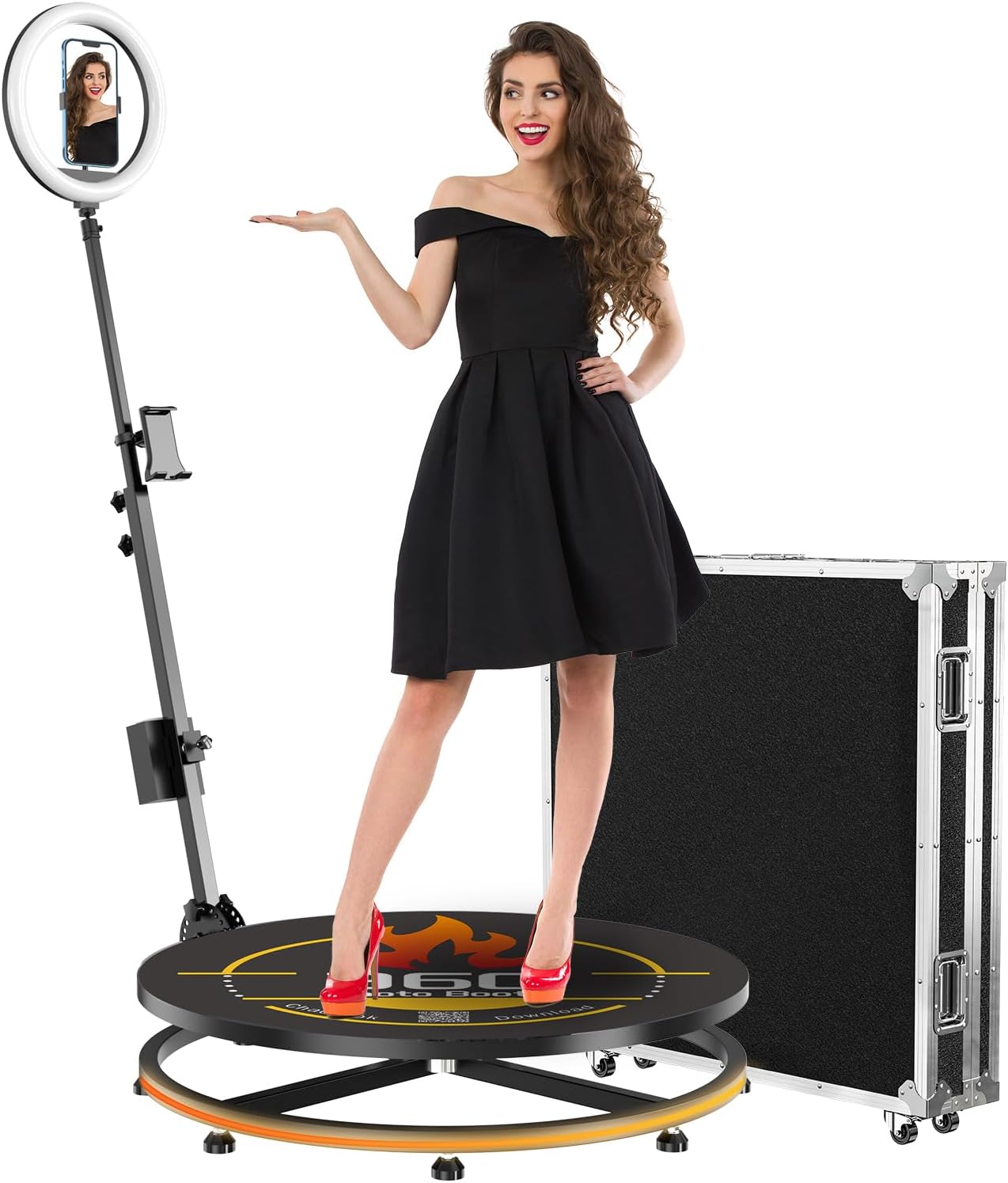 360 Photo Booth Machine for Events and Parties with Remote Control